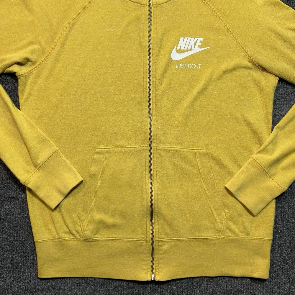 Nike Womens Gym Vintage Full-Zip Hoodie Varsity Maize Yellow Size Medium M